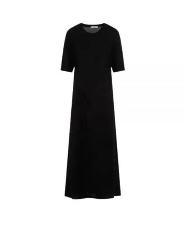 Belted Rib T-shirt Long Dress Black - LEMAIRE - BALAAN 2