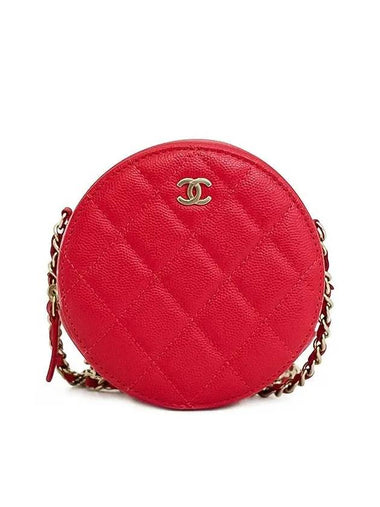 Chain shoulder tambourine bag red champagne gold caviar 4ET1508 - CHANEL - BALAAN 1