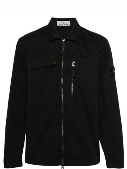 Supima Cotton Twill Stretch-TC Jacket Black - STONE ISLAND - BALAAN 2