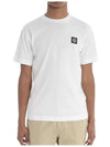 Logo Patch Short Sleeves T-Shirt White - STONE ISLAND - BALAAN 2