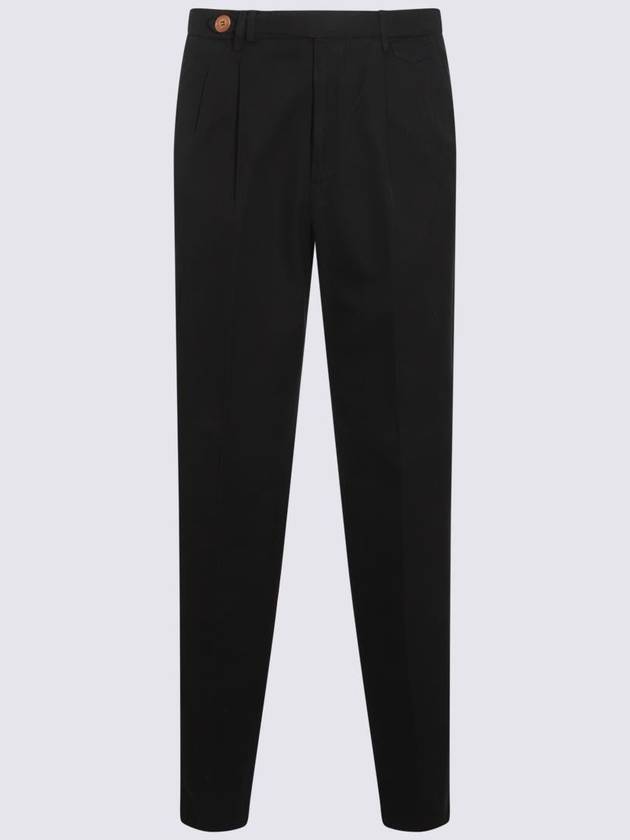 Pleated Detail Chino Straight Pants Black - BRUNELLO CUCINELLI - BALAAN 3