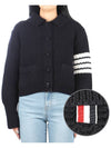 4 Bar Button Merino Wool Polo Cardigan Navy - THOM BROWNE - BALAAN 2