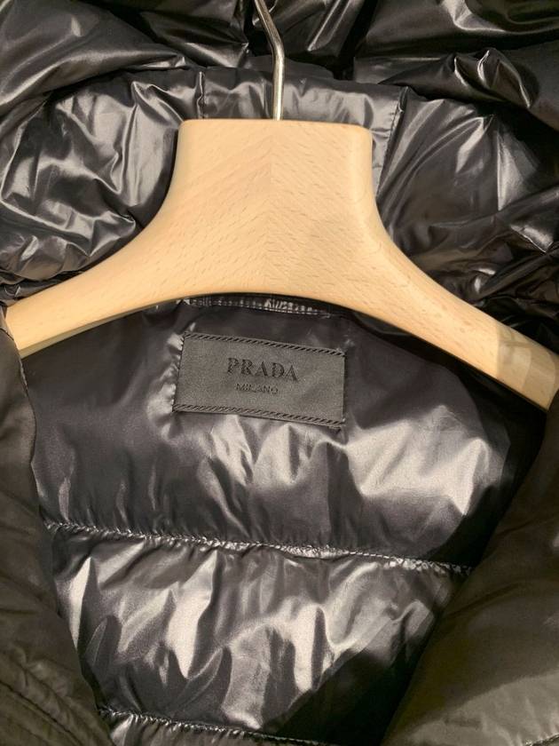 Triangle Logo Hooded Padding Black - PRADA - BALAAN 6