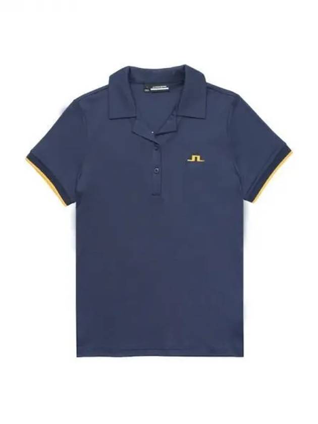 Women's Solange Short Sleeve Polo Shirt Navy - J.LINDEBERG - BALAAN 2