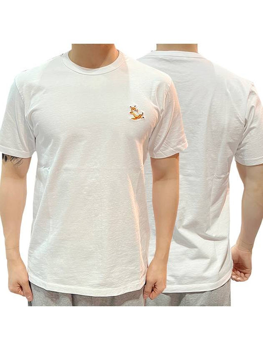 Chillax Fox Patch Classic Short Sleeve T-Shirt White - MAISON KITSUNE - BALAAN 2