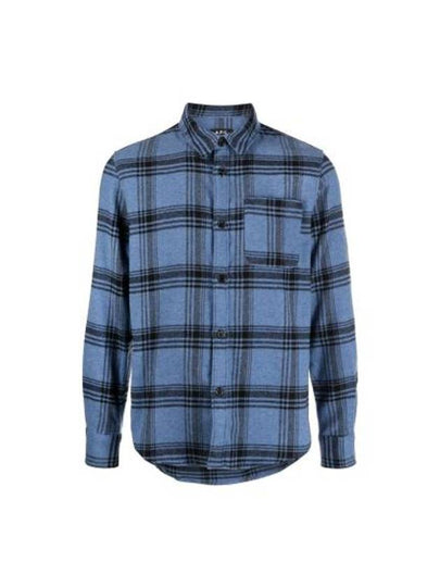 Trek Check Wool Overshirt Blue - A.P.C. - BALAAN 2