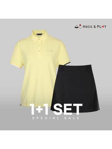 SET Women s Yuveil color combination T shirt line culottes - HOLIC&PLAY - BALAAN 1