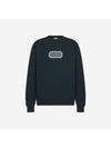 Contrast Couture Embroidery Sweatshirt Green - DIOR - BALAAN 1