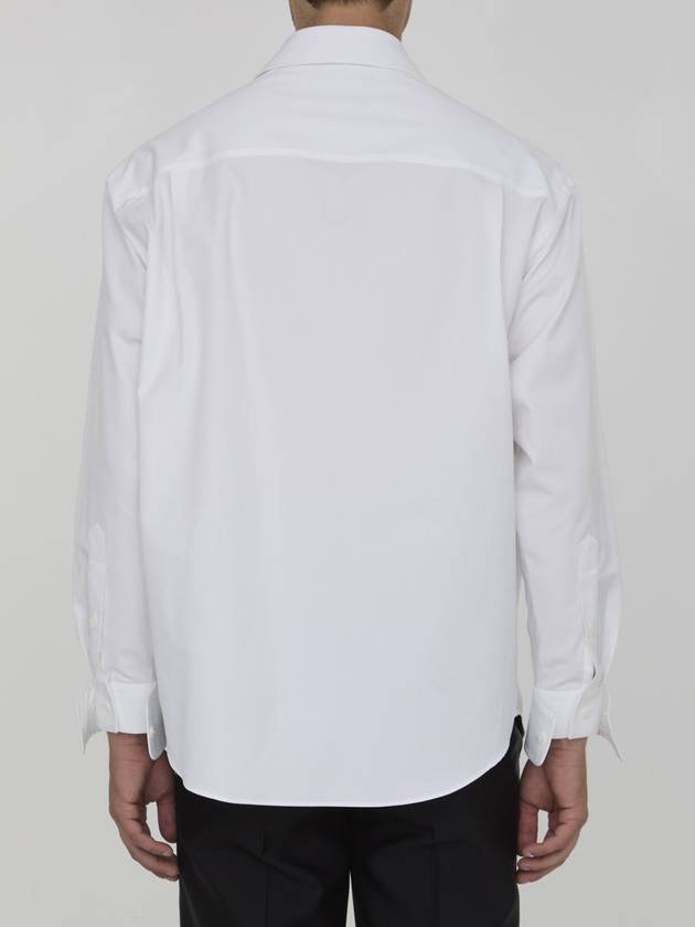 Embossed Cotton Poplin Long Sleeve Shirt White - GUCCI - BALAAN 5