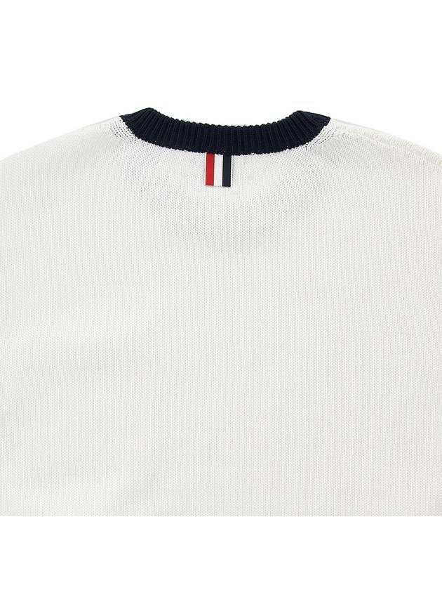 RWB Striped Cotton Knit Top White - THOM BROWNE - BALAAN 9