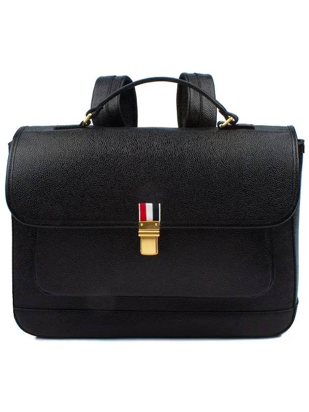 Pebble Grain Leather School Backpack Black - THOM BROWNE - BALAAN 2