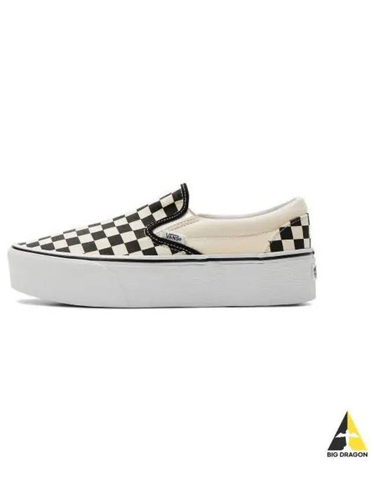 Classic Slip On Stackfoam Checkerboard Black White VN0A7Q5RTYQ1 - VANS - BALAAN 1