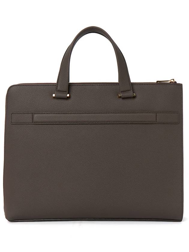 Gancini Business Leather Briefcase Brown - SALVATORE FERRAGAMO - BALAAN 4