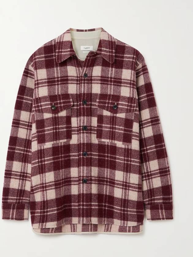 Men's Gerbon Check Long Sleeve Shirt Red - ISABEL MARANT - BALAAN.