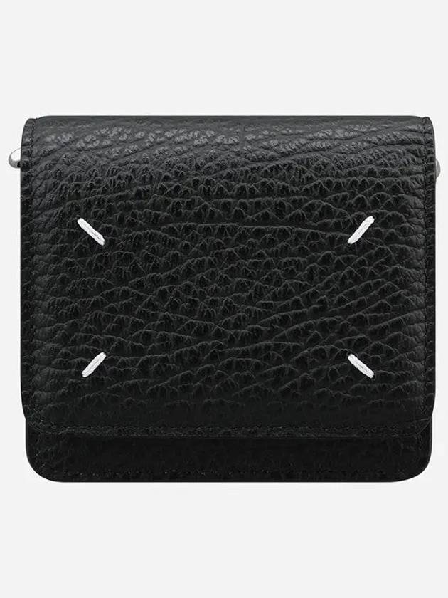 Embroidery Logo Chain Cald Wallet Black - MAISON MARGIELA - BALAAN 2