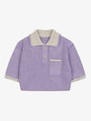 Le Maille Arco Contrasted Cropped Knit Polo Shirt Purple - JACQUEMUS - BALAAN 2