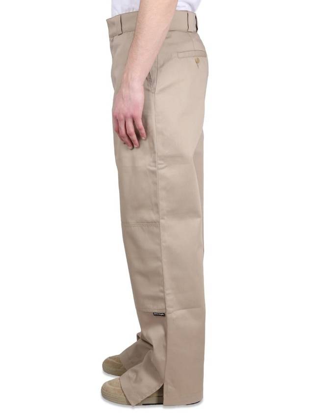 Reversed Waistband Chino Straight Pants Beige - PALM ANGELS - BALAAN 4