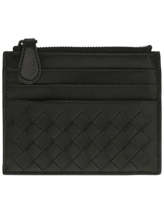 Intrecciato Zipper Card Wallet Black - BOTTEGA VENETA - BALAAN 2