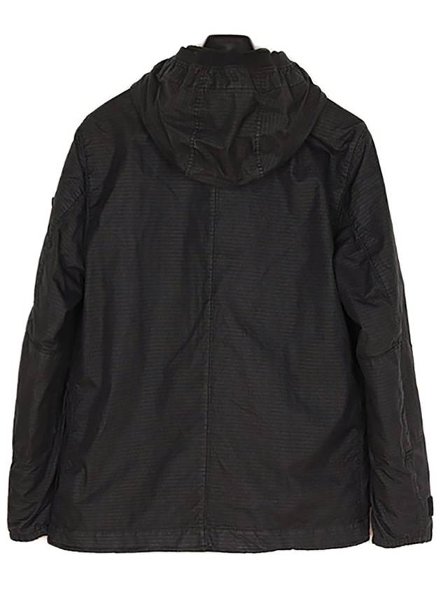 Wappen Patch Reflective Weave Ripstop TC Hooded Jacket Black - STONE ISLAND - BALAAN 4