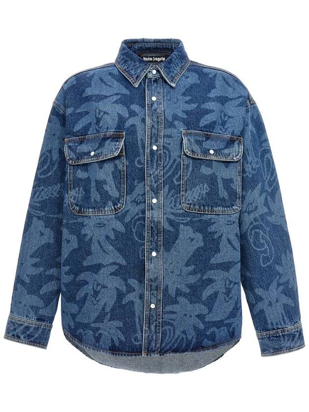 23 fw Denim Shirt WITH All-over PALMITY Print PMYD020E23DEN0014540 B0650471941 - PALM ANGELS - BALAAN 2