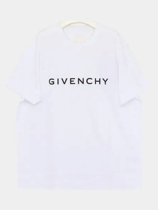 Logo Oversized Fit Cotton Short Sleeve T-Shirt White - GIVENCHY - BALAAN 2