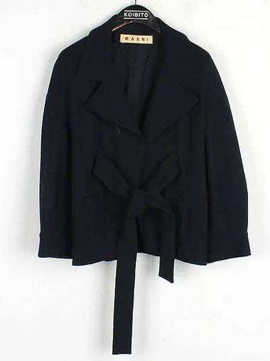 Navy color wool 100 women s jacket belt SET - MARNI - BALAAN 1