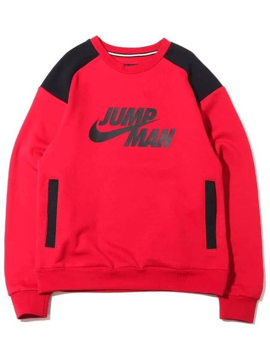 Men's Jumpman Logo Fleece Sweatshirt Red - NIKE - BALAAN.