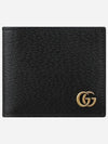 GG Marmont Leather Bi Fold Wallet Black Gold - GUCCI - BALAAN 2