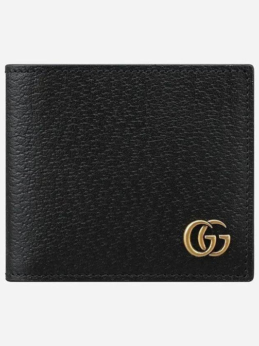 GG Marmont Leather Bi Fold Wallet Black Gold - GUCCI - BALAAN 2