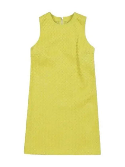 Intrecciato Leather Midi Dress Yellow - BOTTEGA VENETA - BALAAN 2