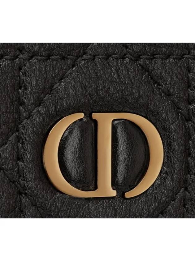 Caro XS Supple Cannage Calfskin Card Wallet Black - DIOR - BALAAN 6