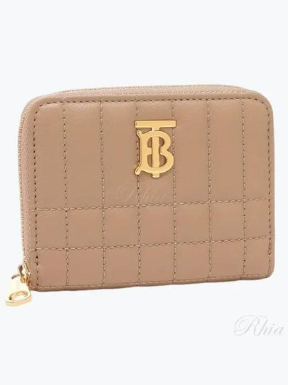 Quilted Leather Lola Zipper Half Wallet Oat Beige - BURBERRY - BALAAN 2