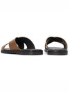 Jair Cross Strap Slider Sandals Brown - BALLY - BALAAN.