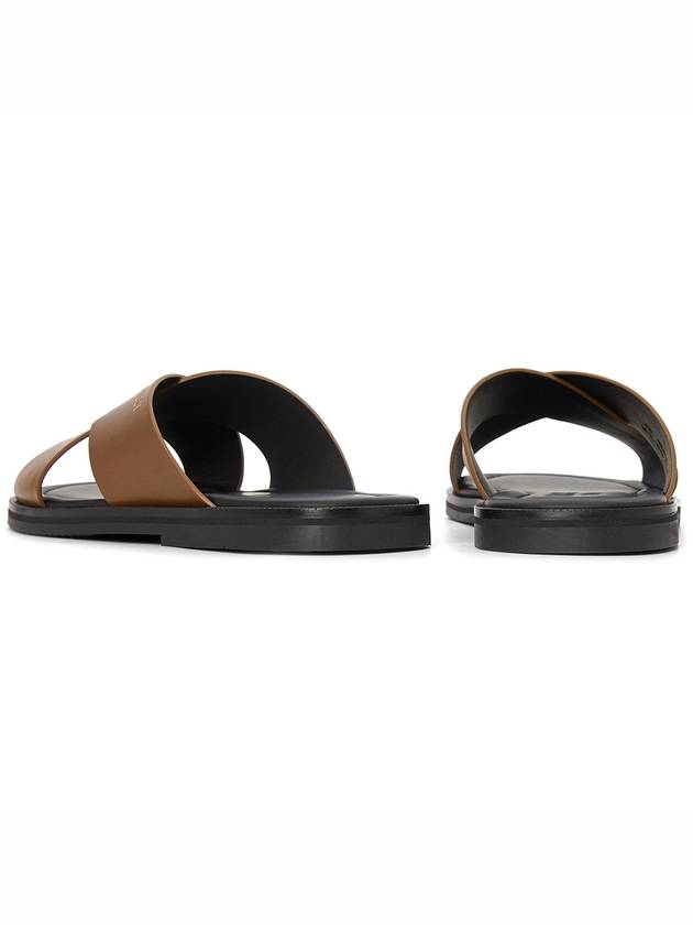 Jair Cross Strap Slider Sandals Brown - BALLY - BALAAN 7