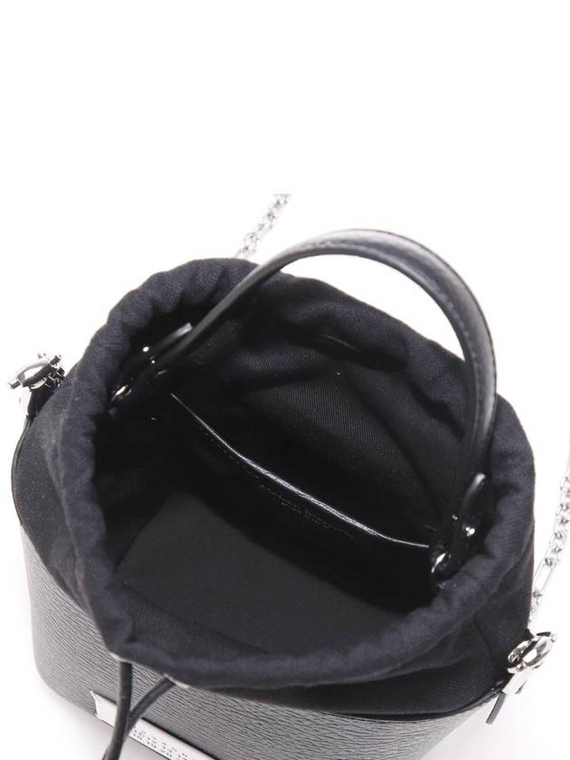 5AC Number Logo Texture Leather Bucket Bag Black - MAISON MARGIELA - BALAAN 5