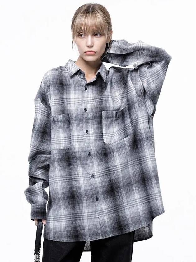 For Women W243SH01BK Loose Fit Flannel Check Shirt Black - CHANCE'S NOI - BALAAN 7