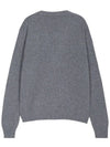 Heart Logo V Neck Cashmere Cardigan Heather Grey - AMI - BALAAN 3