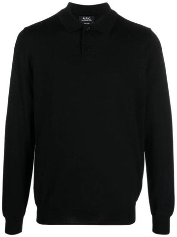 Jacob Logo Polo Knit Top Black - A.P.C. - BALAAN 1