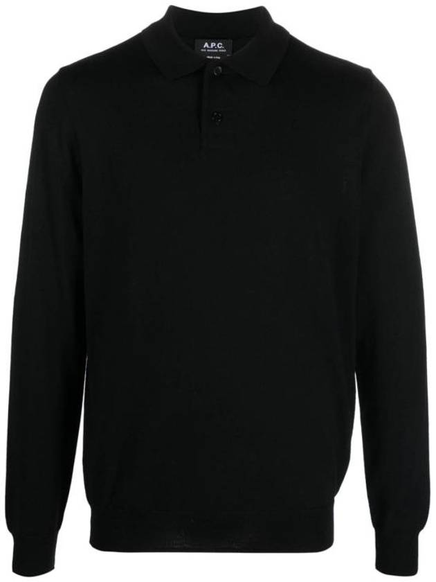 Jacob Logo Polo Knit Top Black - A.P.C. - BALAAN 2