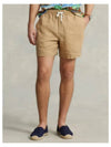 Embroidered Pony Logo Prepster Linen Shorts Brown - POLO RALPH LAUREN - BALAAN 2