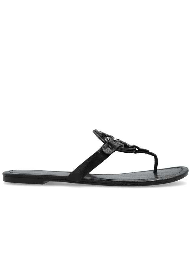 Tory Burch Leather Slides, Women's, Black - TORY BURCH - BALAAN 1