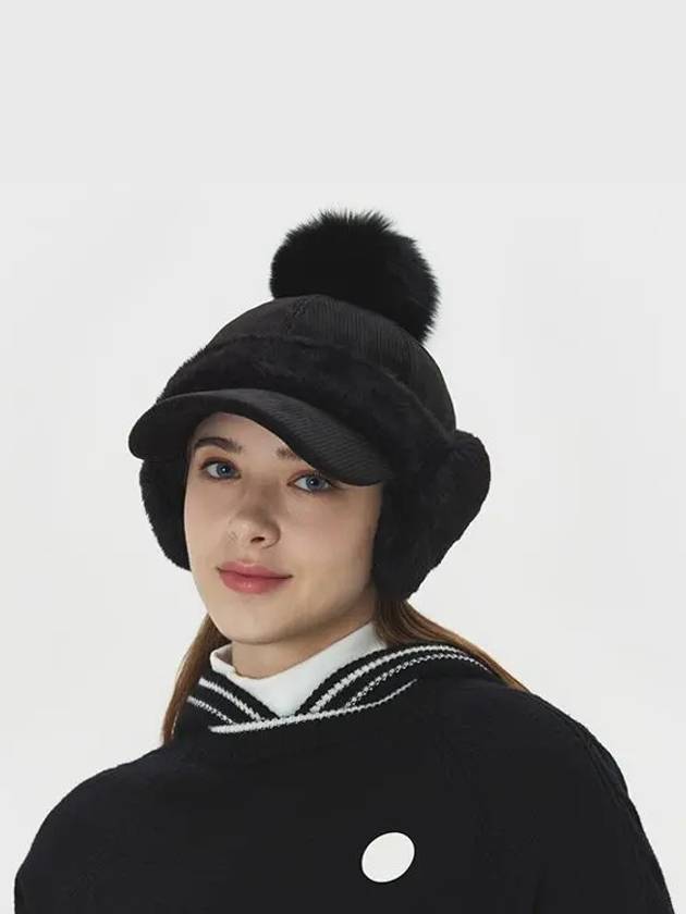 Women s Fake Fur Corduroy Ear shaped Hat DE4WAP782BK - DUVIK - BALAAN 5