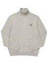 Fox Head Patch Turtleneck Knit Top Light Grey Melange - MAISON KITSUNE - BALAAN 5