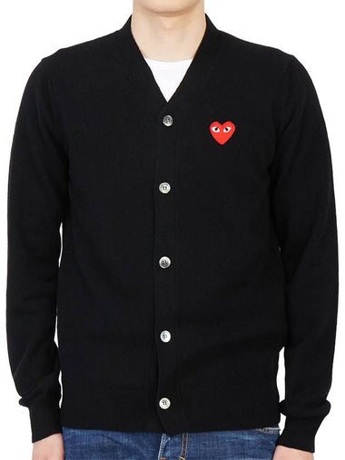 Red Heart Waffen AZ N008 051 1 Men's Wool Cardigan - COMME DES GARCONS - BALAAN 1