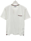 Men's Medium Weight Jersey Tipped Pocket Crewneck Short Sleeve T-Shirt White - THOM BROWNE - BALAAN 2