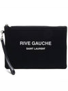 Rive Gauche Zipper Strap Clutch Bag Black - SAINT LAURENT - BALAAN 2