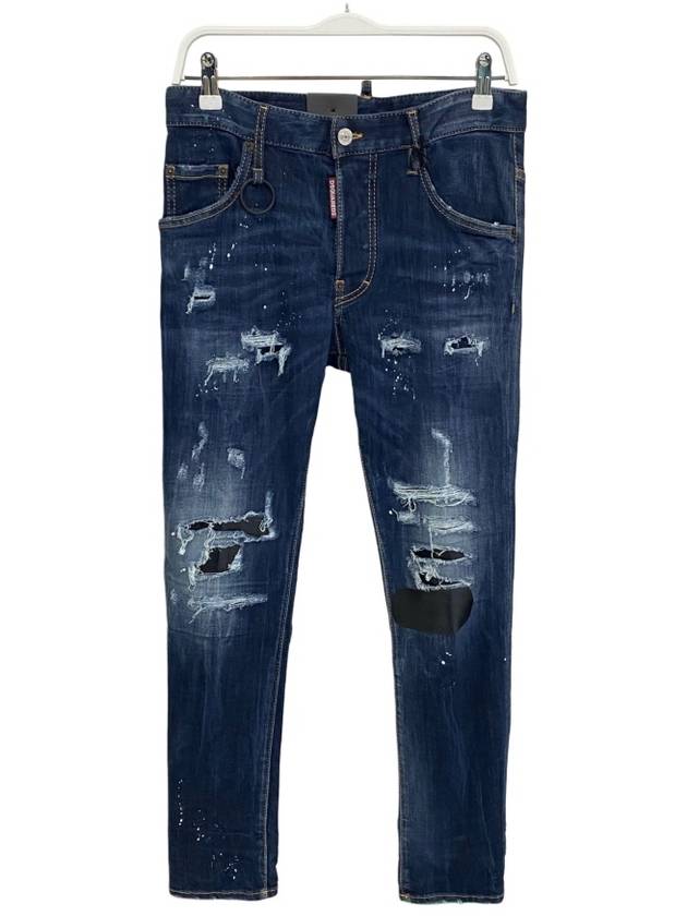 Pocket Stud Skater Straight Jeans Blue - DSQUARED2 - BALAAN 3