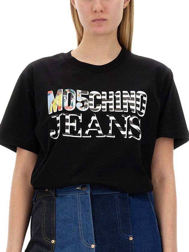 short sleeve t-shirt 07033762 2555 BLACK - MOSCHINO - BALAAN 5