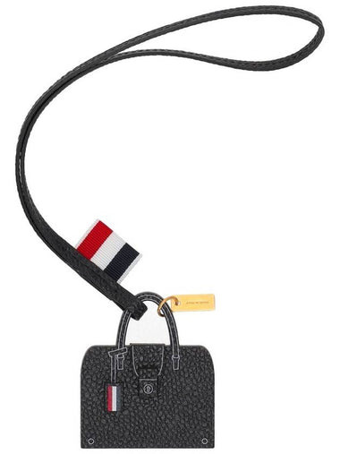 MR. THOM BAG CHARM IN PEBBLE GRAIN LEATHER - THOM BROWNE - BALAAN 1