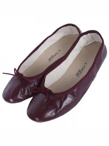 Women s leather flat shoes burgundy PO DS 08 1120769 - PORSELLI - BALAAN 1